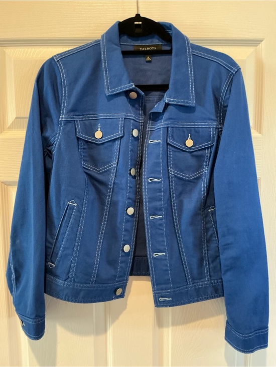 Talbots Jackets & Blazers - Talbots Royal Blue Cotton-Stitch Jean Jacket
